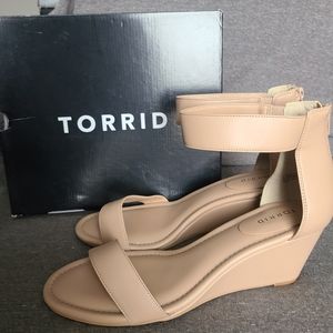 Torrid Nude strappy Wedge heels wide width